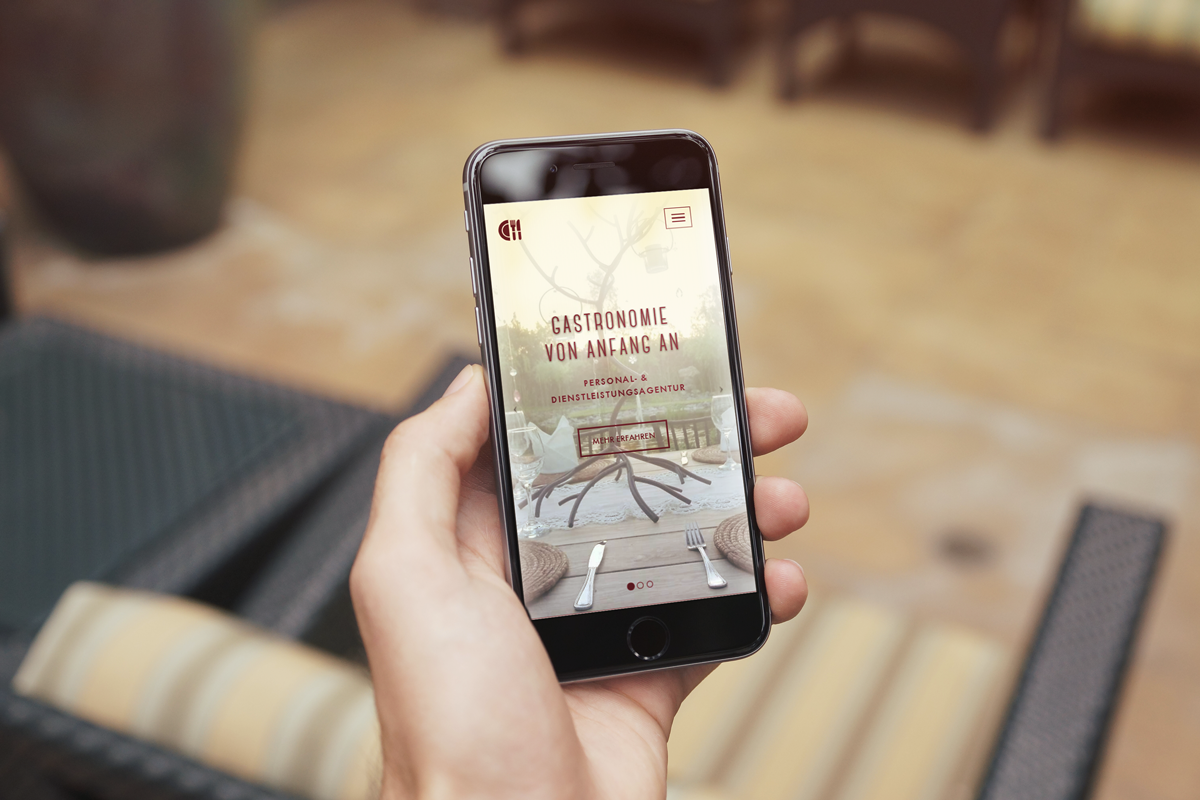 Gastronomie von Anfang an website mockup